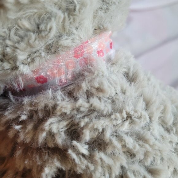 Burton & Burton 11" Gray Puppy With Sheer Pink Bow - Picture 7 of 8